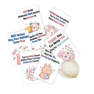 Détail de 18 cartes de motivation animaux mignons avec messages inspirants pour cadeaux