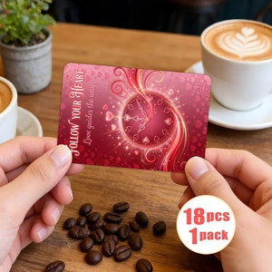 Fantasie klok aanmoedigingskaarten met tekst Follow Your Heart in een warme cafésetting