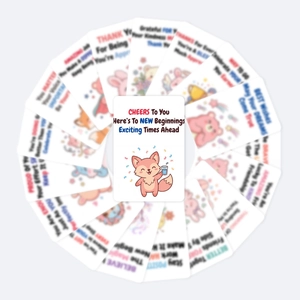 Gros plan de 18 cartes motivationnelles d'animaux avec des citations douces pour cadeaux