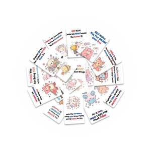 Gros plan de cartes de motivation avec animaux mignons et phrases positives en anglais