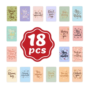 Detail of 18 inspirational message cards featuring Morandi colors and hand-drawn art