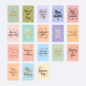 Motivational Cards Positive English Quotes Reward Cards For Kids Students Teacher Macaron Color Encouragement Note Card