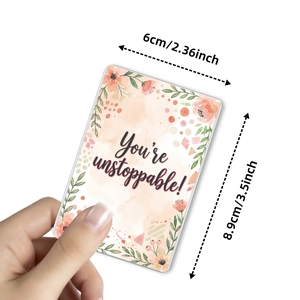 Floral watercolor motivational card with You're unstoppable text in 6x8.9cm size