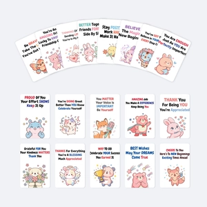 Lot de 18 cartes de motivation animaux avec citations inspirantes et illustrations mignonnes