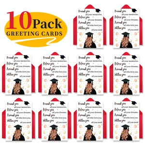 10-pack graduation greeting cards with red envelopes and inspirational quotes