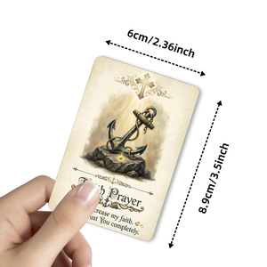 Lot de 18 cartes de prière vintage avec motifs ancre et croix, format 6x8,9 cm