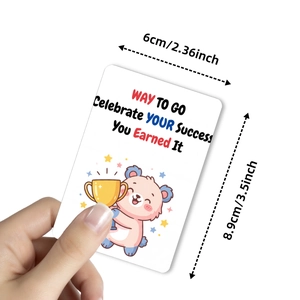 Lot de 18 cartes de motivation animaux mignons avec ours rose célébrant votre succès