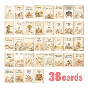 Cartes Inspirantes à l'Aquarelle Motifs Multiples Cartes d'Affirmation Prière Illustrations Religieuses Cadeaux Spirituels