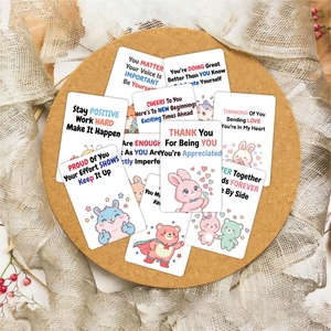 Lot de 18 cartes de motivation animaux mignons sur support en liège pour cadeaux