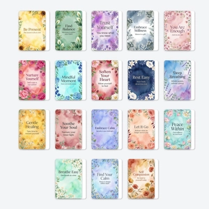Carte di Affermazione Floreali Acquerello Meditazione Consapevolezza Carte Antistress Citazioni Positive Supporto Spirito Regalo
