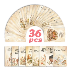 36 cartes d'inspiration à l'aquarelle aux tons terreux et thèmes spirituels