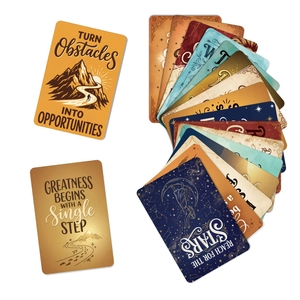 Set di 18 cartoline d'ispirazione vintage con citazioni motivazionali e tocchi dorati