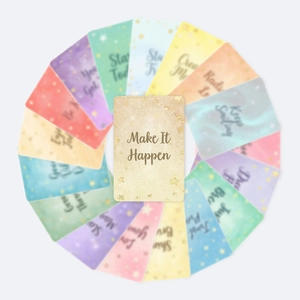 Lot de 18 cartes de motivation macaron avec étoiles dorées et citations inspirantes