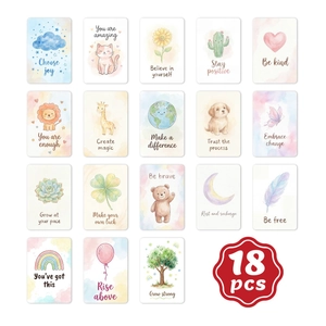 Watercolor Inspirational Affirmation Cards Set Positive Daily Quotes Healing Style Motivation Gift For Kids Adults Coated Paper Material