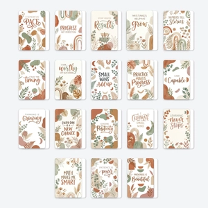 Cartes d'Affirmation Inspirantes Bohème Botanique Floral Citations Positives Motivationnelles Growth Mindset Bureau Décor Maison Cadeau