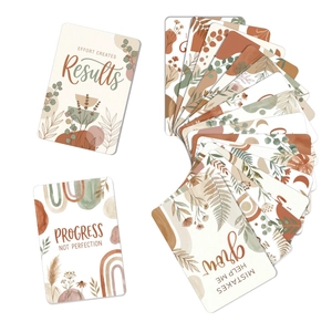 Lot de 18 cartes d'affirmation boho avec motifs botaniques et citations inspirantes
