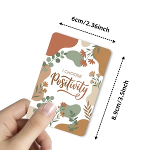 Carte d'affirmation boho I CHOOSE Positivity avec motifs de fleurs en taille 6x8.9cm