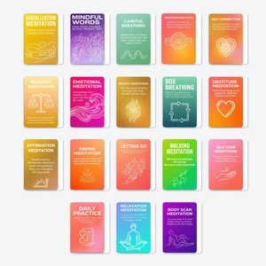 18Pcs Mindfulness Meditation Guidance Cards Daily Relaxation Stress Relief Affirmation Healing Cards For Mental Health Exercise