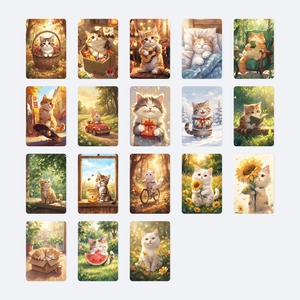 Cute Cat Illustration Decorative Cards Art Paper Warm Life Scene Postcards For Room Wall Decor Scrapbooking Stationery Art Gift