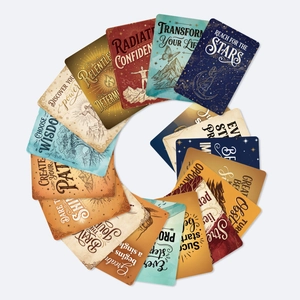 Dettaglio di 18 carte motivazionali vintage con design artistico retrò unico