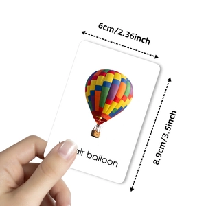 Educational transportation flashcards for kids featuring hot air balloon 6x8.9cm