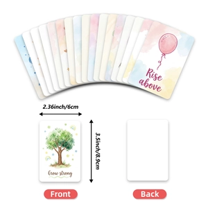 Set of 18 inspirational cards with watercolor illustrations, sized 2.36x3.5 inches