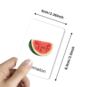 Tarjeta educativa de sandía para niños con imagen realista y palabra en inglés