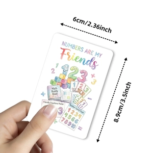 Educational children's math cards featuring colorful numbers and inspiring motifs