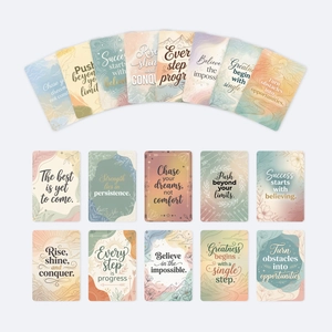 Set of 10 watercolor motivational cards featuring nature illustrations and positive quotes