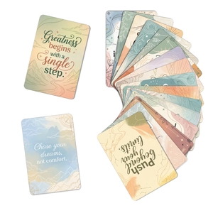 Set of watercolor inspirational cards with mountain landscapes and motivational quotes