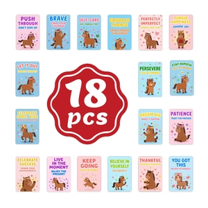 Lot de 18 cartes de poneys de dessin animé motivantes aux couleurs vives et inspirantes