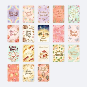 Set di 18 adesivi acquerello con arcobaleno e graziose illustrazioni disegnate a mano