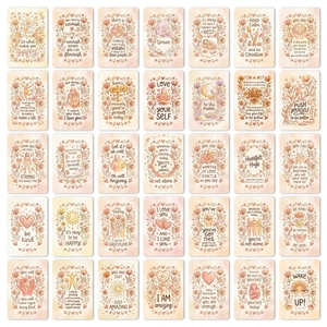 35 carte di affermazione ad acquerello con citazioni ispiratrici e illustrazioni floreali
