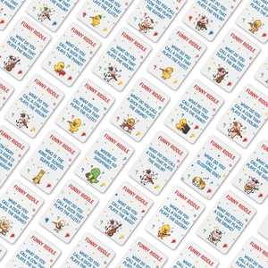 36-piece kids English riddle cards featuring funny animal cartoons for educational play