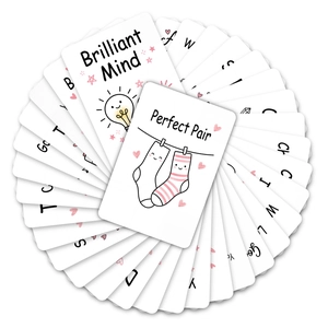 Set of 36 motivational lunch box cards for kids with cute illustrations and quotes