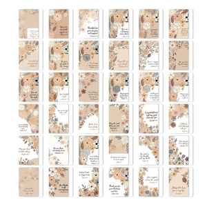 Grid layout of 36 boho floral cards with inspirational quotes and scripture verses