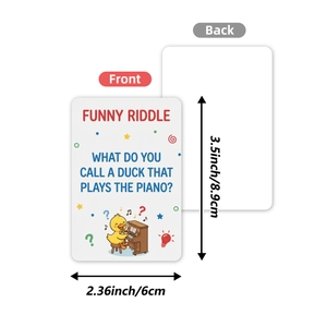 36-piece set of funny riddle and joke cards for kids' brain teasers with cartoon duck art