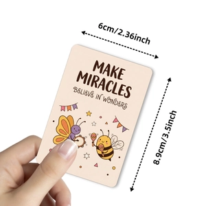 Carte de motivation animaux mignons avec abeille et papillon aux dimensions de 6x8,9cm