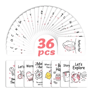 36-piece kids lunch box note cards with motivational phrases and cute cartoon illustrations