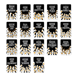 Cartes de Voeux Minimalistes Oie Dessin Animé Papier d'Art Message pour Enfants Récompense Éducative Illustration Plate