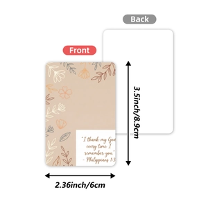 Set of 36 minimalist floral inspirational cards with biblical quotes in 2.36x3.5 inch size