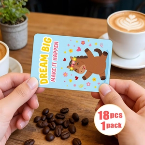 Lot de 18 cartes d'inspiration poney avec texte Dream Big pour cadeaux quotidiens