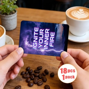 Gros plan d'une carte de vœux inspirante avec texte néon Ignite Your Inner Fire et décor