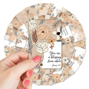 Detailed set of floral Bible verse cards with hand-drawn designs and rounded corners