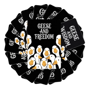 Jeu de cartes éducatives oies avec illustrations Geese and Freedom à plat