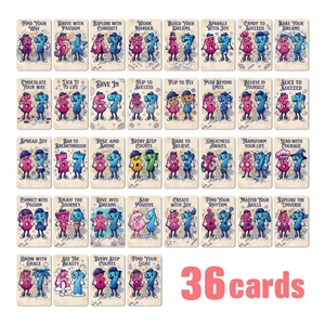 Carte di Affermazione Numerica per Bambini Ispiratrici Numeri Antropomorfi Cartoni Animati Biglietti d'Auguri Flashcard Educative Inglesi per Bambini
