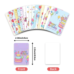 18er-Set Kawaii Geburtstagskarten mit süßen Bären und Torten in Pastellfarben