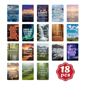 Cartes d'Inspiration Paysages Naturels Citations Anglaises Positives Cartes Postales Décoratives Photo Nature Cartes de Voeux Cadeau pour Bureau Maison