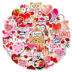 Set of 300 waterproof pink Valentine's Day heart stickers for wedding and DIY gift decor
