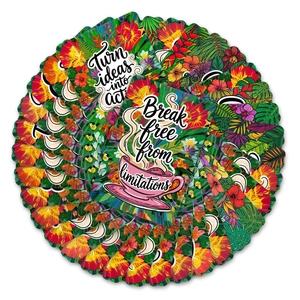 36er-Set Motivationskarten mit tropischen Blumen und positiven Zitaten für Inspiration